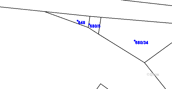 Parcela st. 680/4 v KÚ Cvrčovice u Zdounek, Katastrální mapa