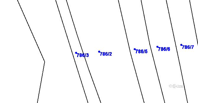 Parcela st. 786/2 v KÚ Cvrčovice u Zdounek, Katastrální mapa
