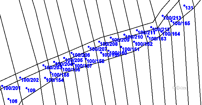 Parcela st. 100/159 v KÚ Cvrčovice u Zdounek, Katastrální mapa