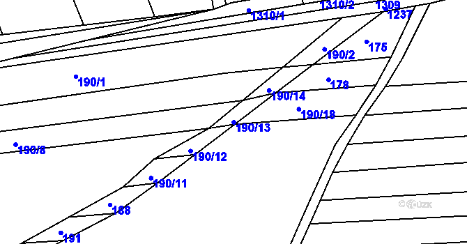 Parcela st. 190/13 v KÚ Cvrčovice u Zdounek, Katastrální mapa