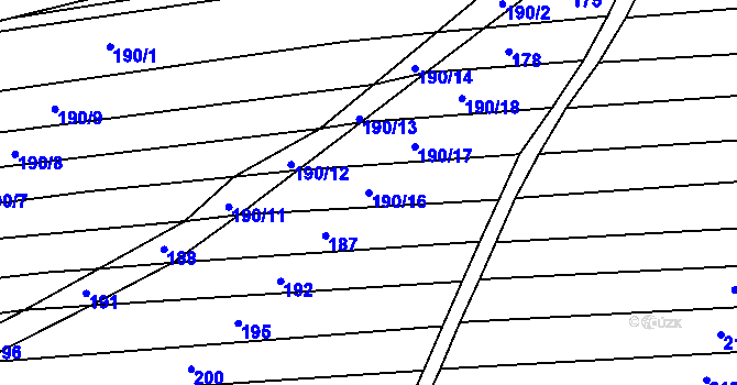 Parcela st. 190/16 v KÚ Cvrčovice u Zdounek, Katastrální mapa