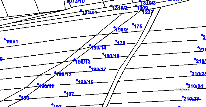 Parcela st. 190/18 v KÚ Cvrčovice u Zdounek, Katastrální mapa