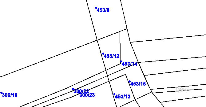 Parcela st. 453/12 v KÚ Cvrčovice u Zdounek, Katastrální mapa
