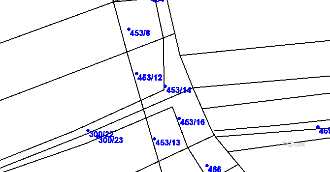 Parcela st. 453/14 v KÚ Cvrčovice u Zdounek, Katastrální mapa