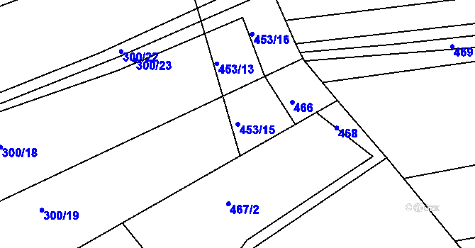 Parcela st. 453/15 v KÚ Cvrčovice u Zdounek, Katastrální mapa