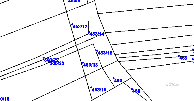 Parcela st. 453/16 v KÚ Cvrčovice u Zdounek, Katastrální mapa