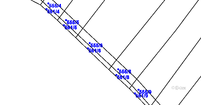 Parcela st. 555/7 v KÚ Cvrčovice u Zdounek, Katastrální mapa