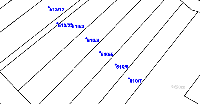 Parcela st. 610/5 v KÚ Cvrčovice u Zdounek, Katastrální mapa