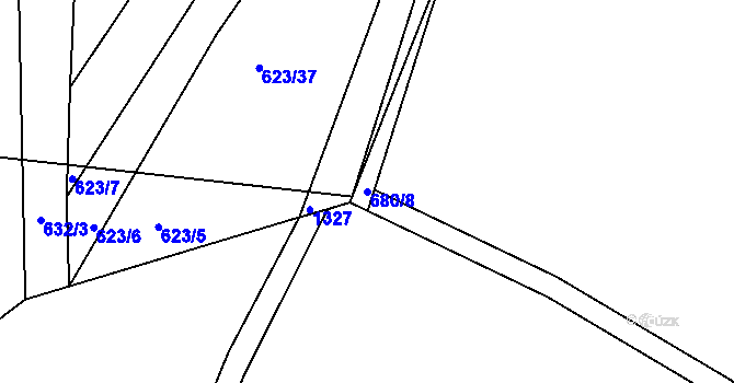 Parcela st. 680/8 v KÚ Cvrčovice u Zdounek, Katastrální mapa