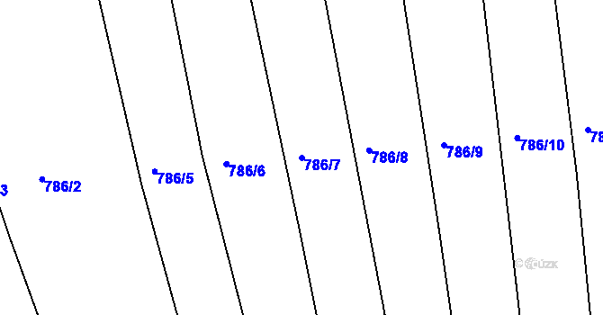 Parcela st. 786/7 v KÚ Cvrčovice u Zdounek, Katastrální mapa