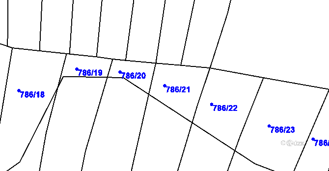 Parcela st. 786/21 v KÚ Cvrčovice u Zdounek, Katastrální mapa