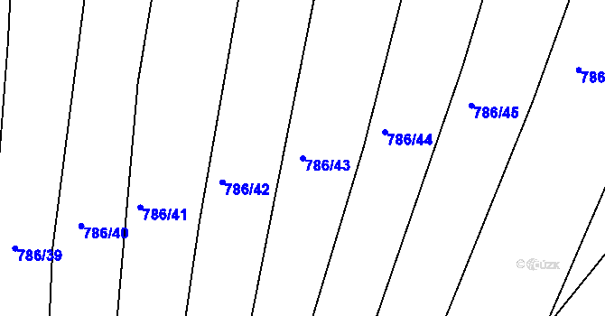 Parcela st. 786/43 v KÚ Cvrčovice u Zdounek, Katastrální mapa