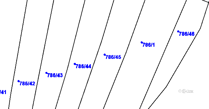 Parcela st. 786/45 v KÚ Cvrčovice u Zdounek, Katastrální mapa