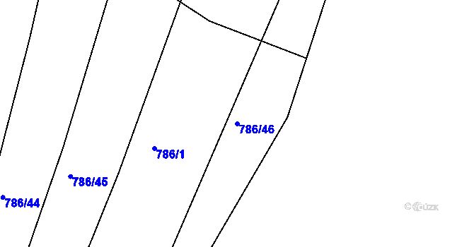 Parcela st. 786/46 v KÚ Cvrčovice u Zdounek, Katastrální mapa