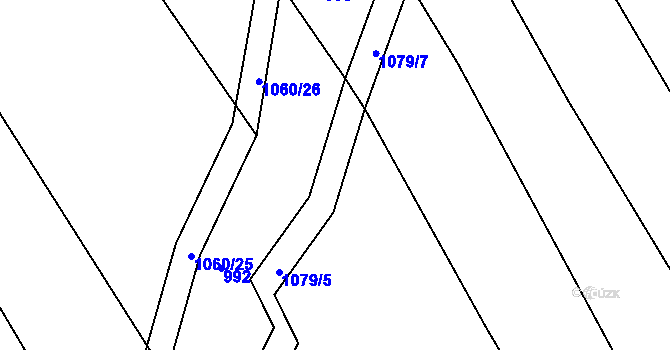 Parcela st. 1079/6 v KÚ Cvrčovice u Zdounek, Katastrální mapa