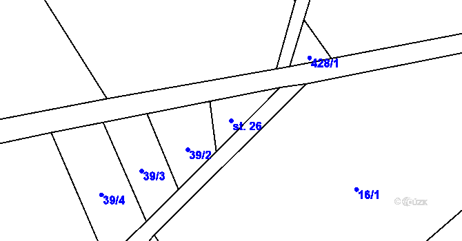 Parcela st. 26 v KÚ Čachnov, Katastrální mapa