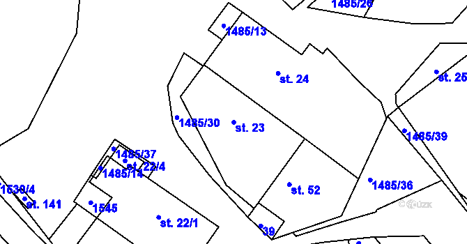 Parcela st. 23 v KÚ Čachotín, Katastrální mapa