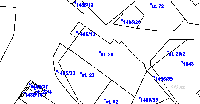 Parcela st. 24 v KÚ Čachotín, Katastrální mapa