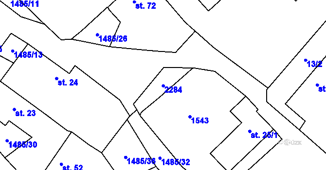 Parcela st. 25/2 v KÚ Čachotín, Katastrální mapa