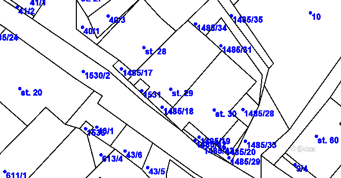 Parcela st. 29 v KÚ Čachotín, Katastrální mapa