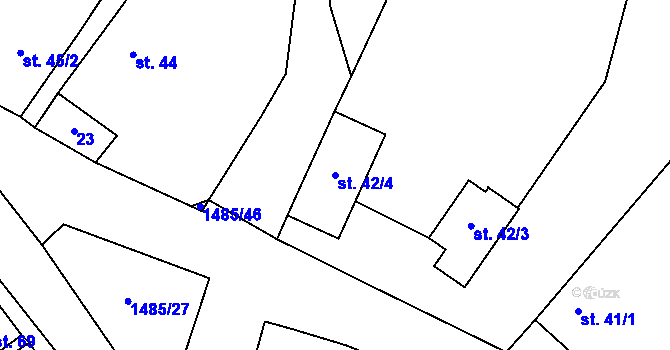 Parcela st. 42/4 v KÚ Čachotín, Katastrální mapa