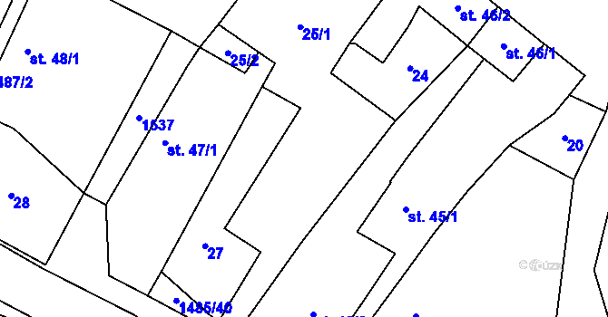 Parcela st. 45/3 v KÚ Čachotín, Katastrální mapa