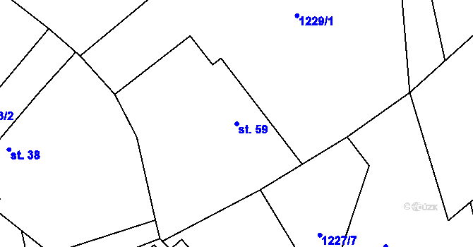 Parcela st. 59 v KÚ Čachotín, Katastrální mapa