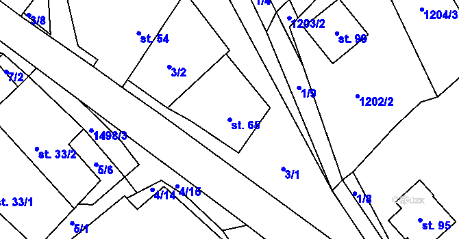 Parcela st. 65 v KÚ Čachotín, Katastrální mapa