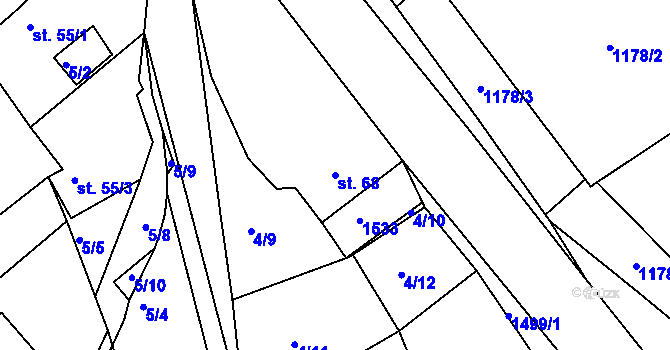 Parcela st. 68 v KÚ Čachotín, Katastrální mapa