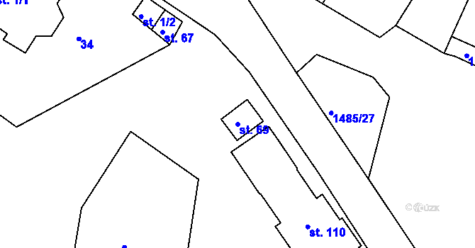 Parcela st. 69 v KÚ Čachotín, Katastrální mapa