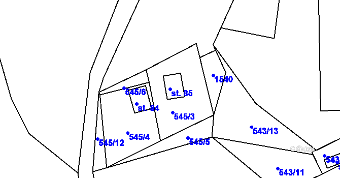 Parcela st. 85 v KÚ Čachotín, Katastrální mapa