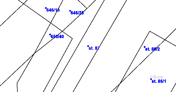 Parcela st. 87 v KÚ Čachotín, Katastrální mapa