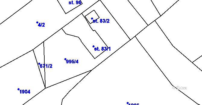 Parcela st. 91/2 v KÚ Čachotín, Katastrální mapa