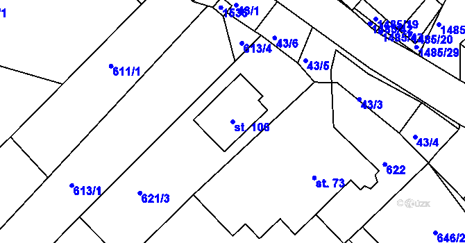 Parcela st. 106 v KÚ Čachotín, Katastrální mapa
