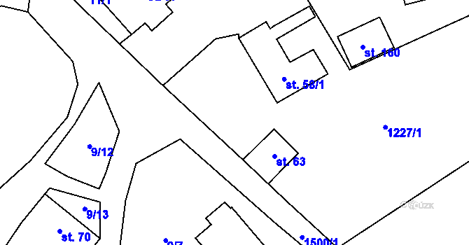 Parcela st. 1/2 v KÚ Čachotín, Katastrální mapa