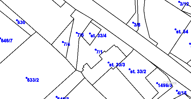 Parcela st. 7/1 v KÚ Čachotín, Katastrální mapa