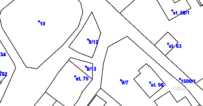 Parcela st. 9/2 v KÚ Čachotín, Katastrální mapa
