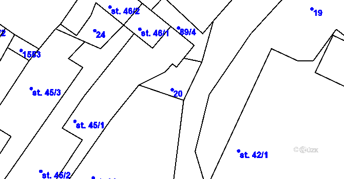 Parcela st. 20 v KÚ Čachotín, Katastrální mapa