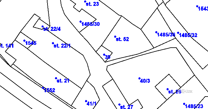 Parcela st. 39 v KÚ Čachotín, Katastrální mapa