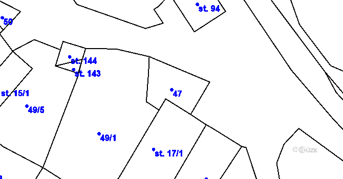 Parcela st. 47 v KÚ Čachotín, Katastrální mapa