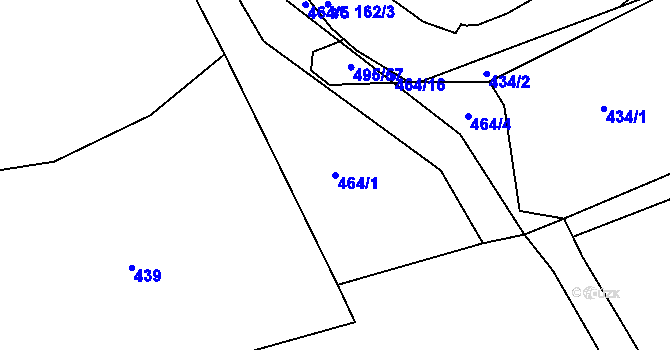 Parcela st. 464/1 v KÚ Čachotín, Katastrální mapa