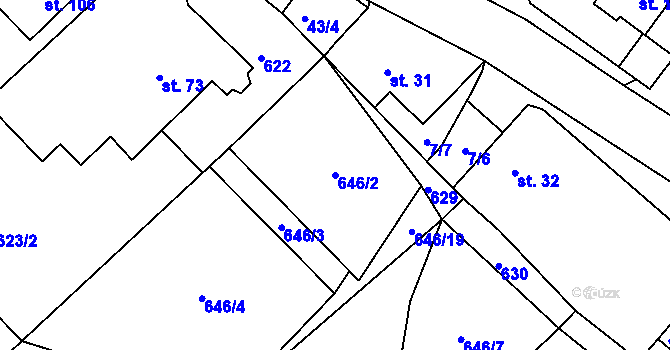 Parcela st. 646/2 v KÚ Čachotín, Katastrální mapa