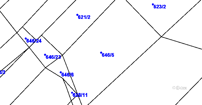 Parcela st. 646/5 v KÚ Čachotín, Katastrální mapa