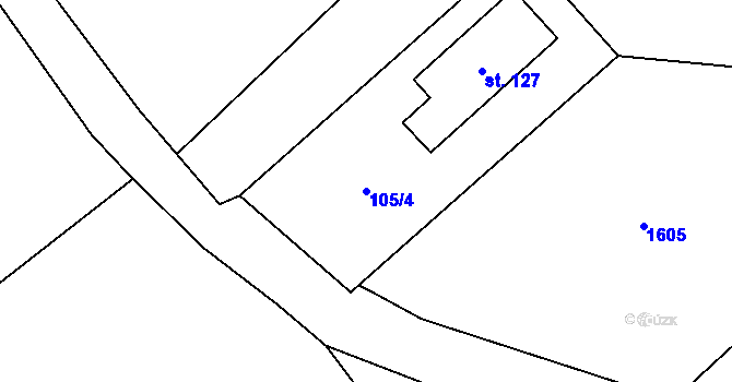 Parcela st. 105/4 v KÚ Čachotín, Katastrální mapa