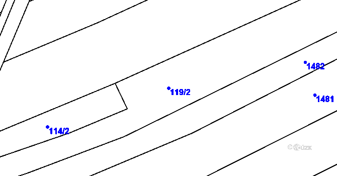 Parcela st. 119/2 v KÚ Čachotín, Katastrální mapa