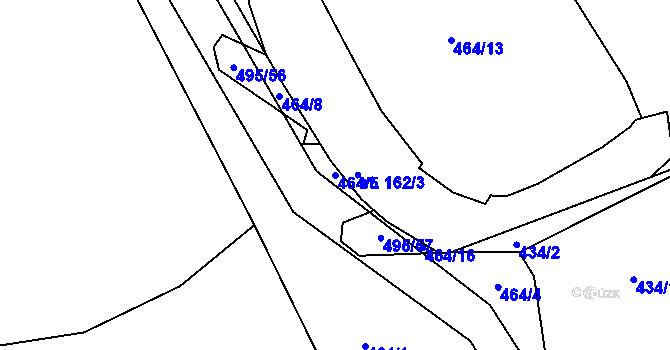 Parcela st. 464/5 v KÚ Čachotín, Katastrální mapa