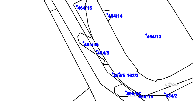 Parcela st. 464/8 v KÚ Čachotín, Katastrální mapa