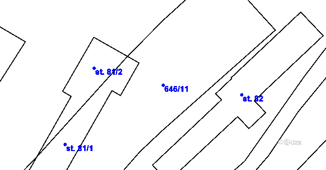 Parcela st. 646/11 v KÚ Čachotín, Katastrální mapa