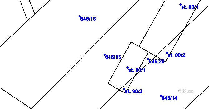 Parcela st. 646/15 v KÚ Čachotín, Katastrální mapa