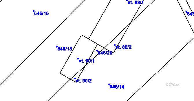 Parcela st. 646/20 v KÚ Čachotín, Katastrální mapa